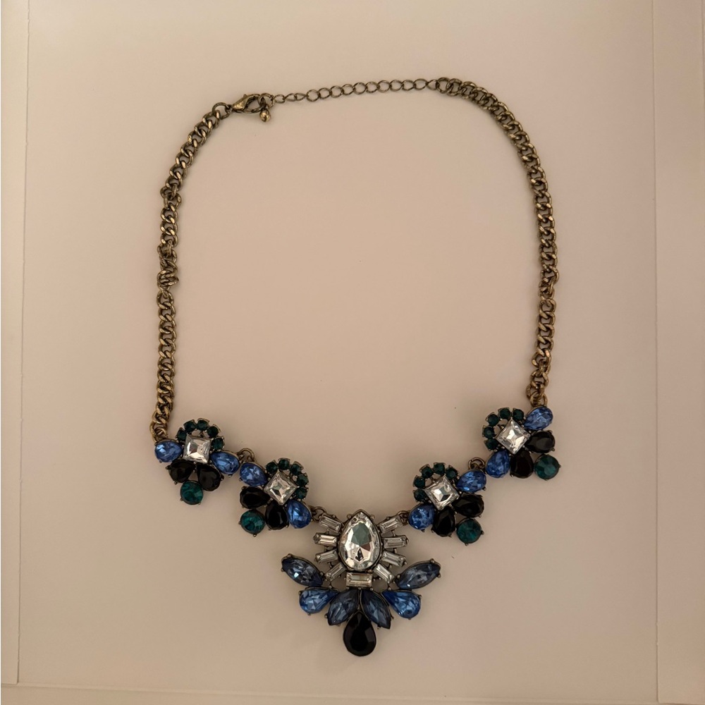 Sparkling Sage Blue and Green Gem Necklace